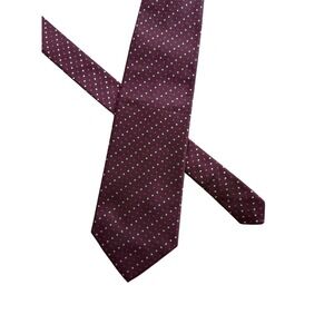 Brooks Brothers Makers Tie Men's Maroon White Polka Dot Italian Silk Made In USA